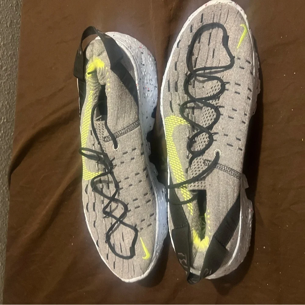 Gray and Yellow Athletic Sneaker Nike Space Hippie fits men size 12.5